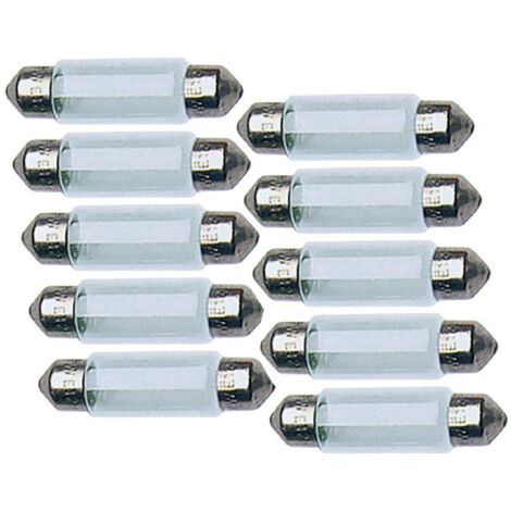 10 Ampoules Navettes T11x35 - 12V 5W 2800K - SV8