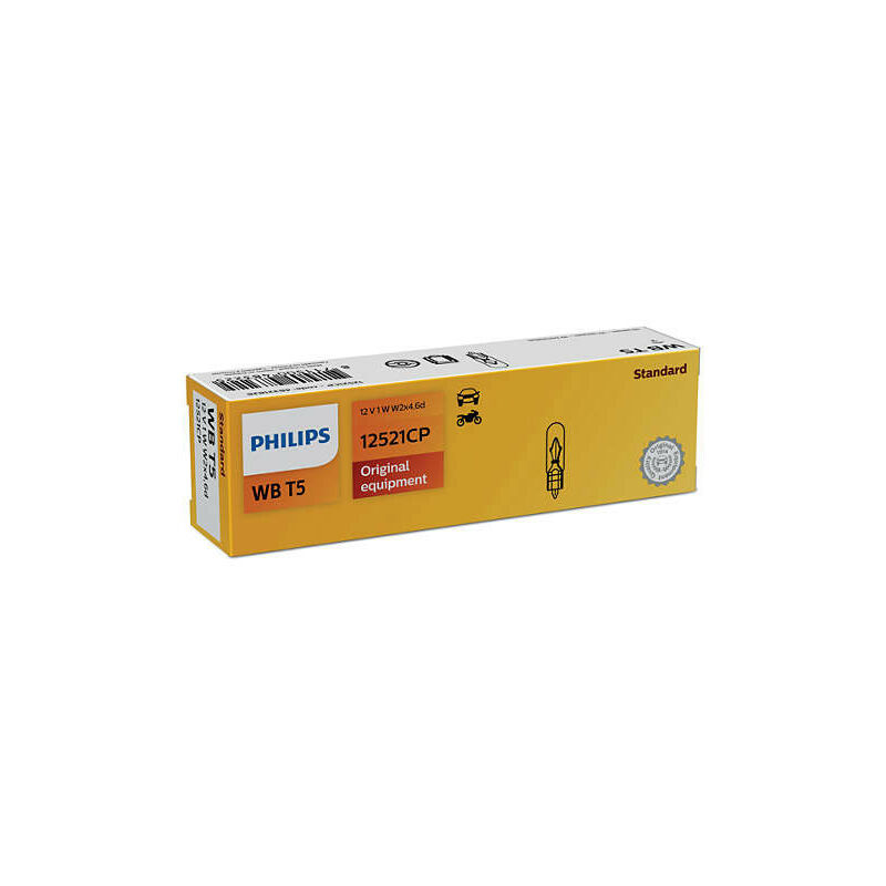 10 ampoules Philips T5 12V 1W W2x4.6d wb