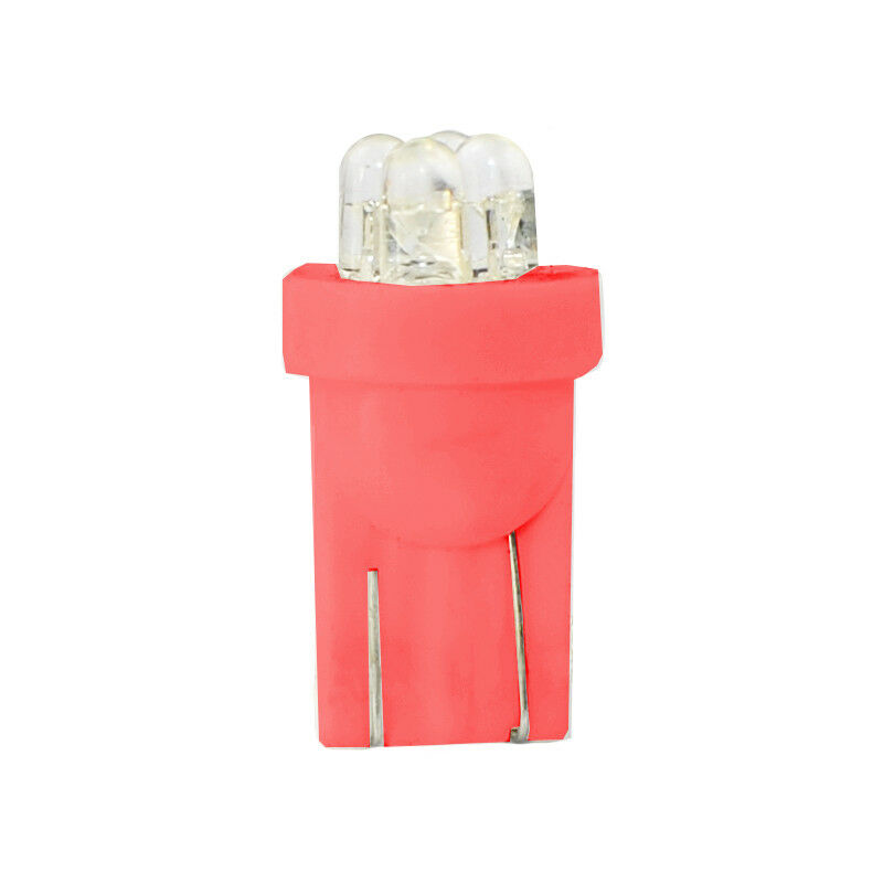 10 ampoules rouge T10 W5W 4xLED 3mm 12V 0.96W