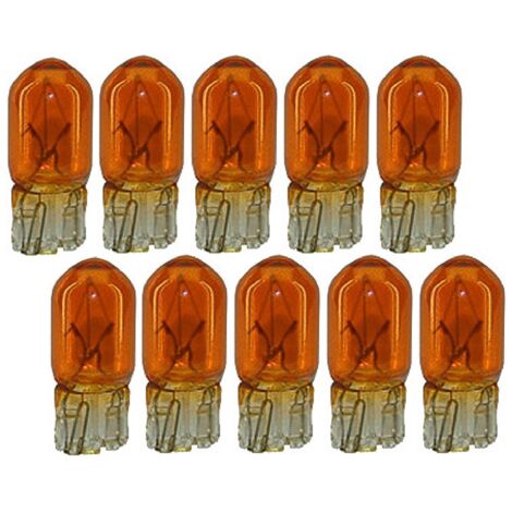 10 Ampoules T10 - 12V - 5W - Wedgebase - W2.1w9.5D - Orange