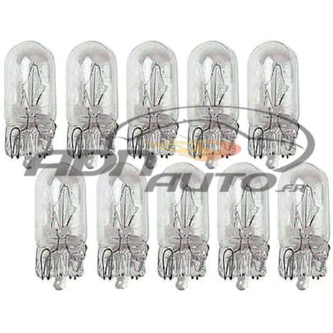 10 Ampoules T10 - 24V - 3W - W2.1 x 9.5d - W3W - clignotant et tableau de bord