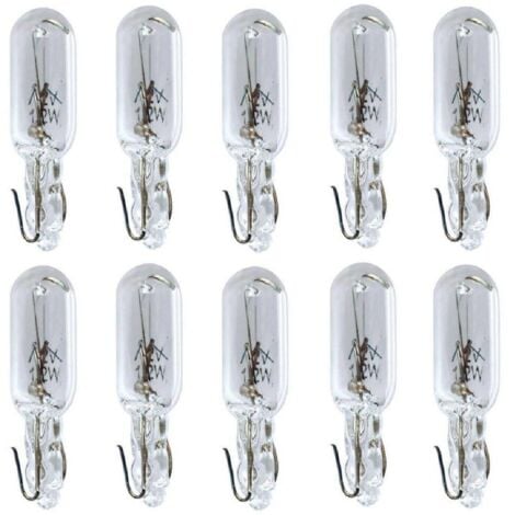 sourcing map 5 Pcs DC 12V 1,2W T5 Ampoule Tableau de Bord Jaune