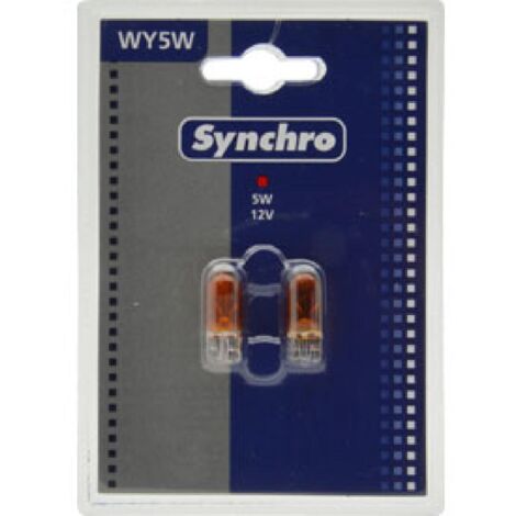 10 ampoules temoins sans culot ambre W5YW 12V 5W T10