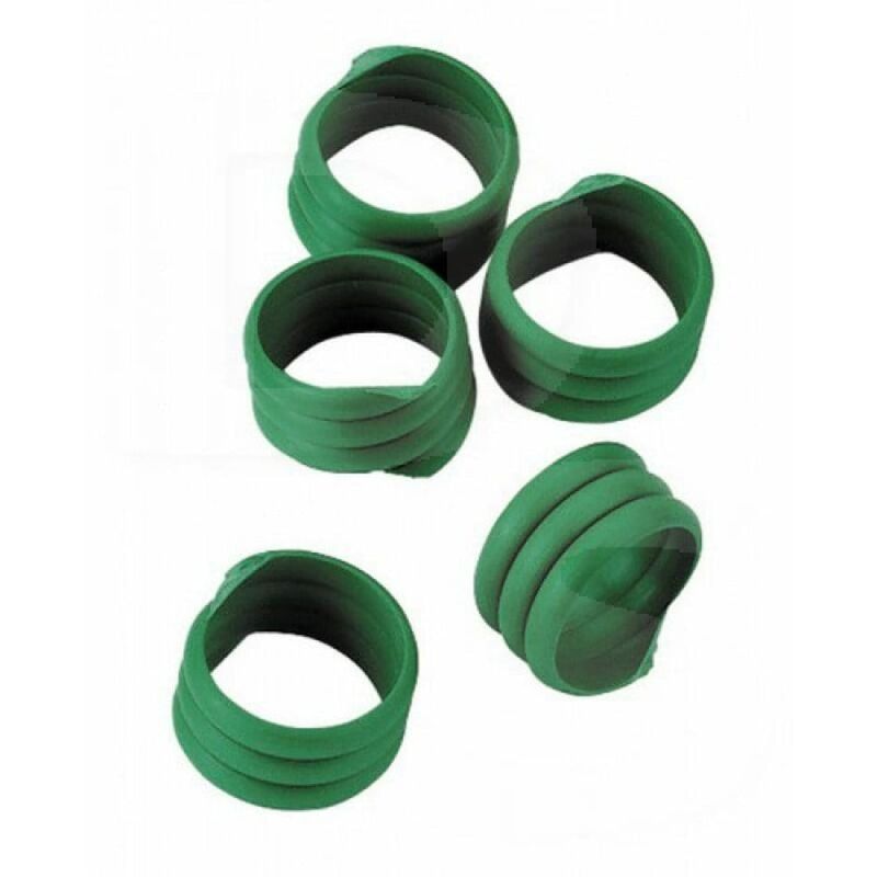 Image of Anelli Spirale in Plastica per Polli e Galline - 16 mm - Colore: Verde Chiaro - Confezione: 10 Pz.