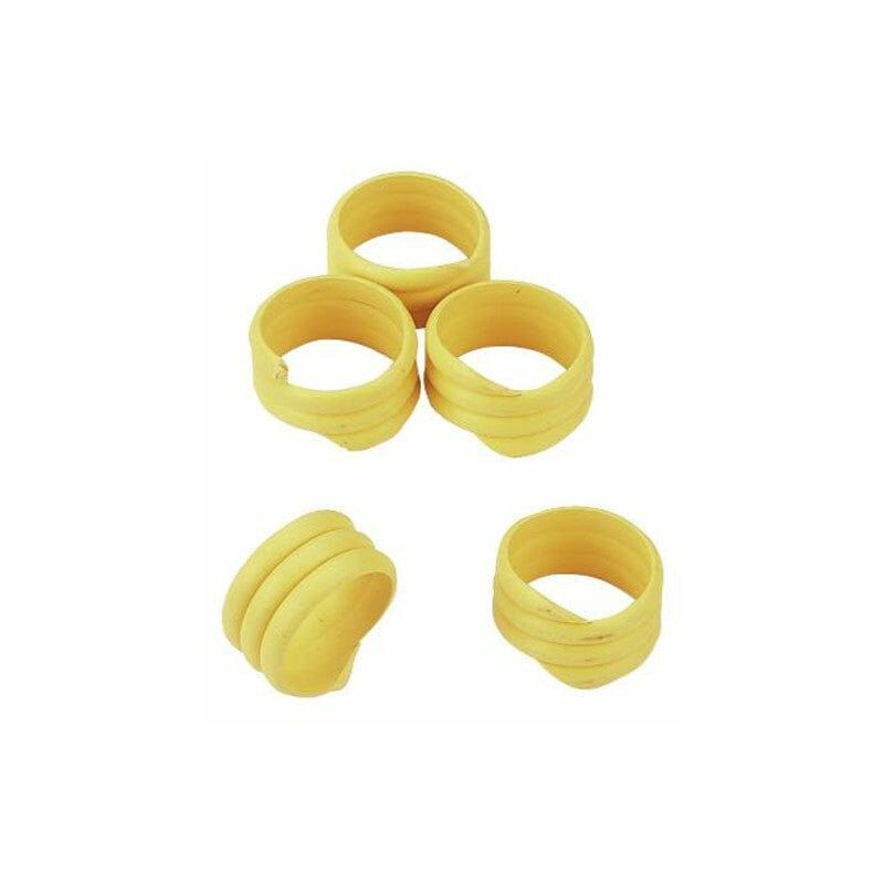 Image of Millstore - Anelli Spirale in Plastica per Polli e Galline - 16 mm - Colore: Giallo - Confezione: 10 Pz.