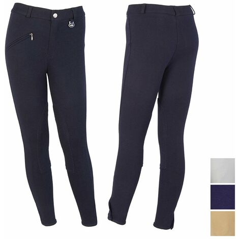 10 anni, blu: Gagnant pantalon d'équitation pour enfants en coton anatomiquement extensible