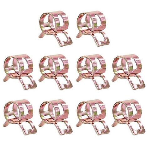 10 attaches-ressort métalliques galvanisées 7mm, pinces pour tuyau d'huile, d'eau et de carburant, colliers de serrage rapide pour durite, fixation de flexible robuste.