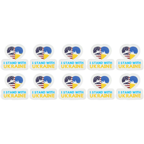 10 Aufkleber mit der ukrainischen Flagge für Auto, Fenster, Skateboard, Wand, Laptop
