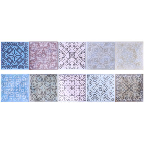 10 Autocollants Carrelage Imperméables Résistants à l'Huile, Décor Adhésif pour Cuisine