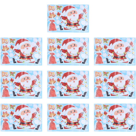 10 Autocollants de Noël pour Vitrine - Décoration Adhésive pour Magasins et Maisons