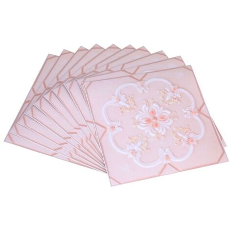 10 Autocollants PVC 3D pour Sol et Mur, Décor Maison, 12x12 cm, Lot de 10, Modèle 4