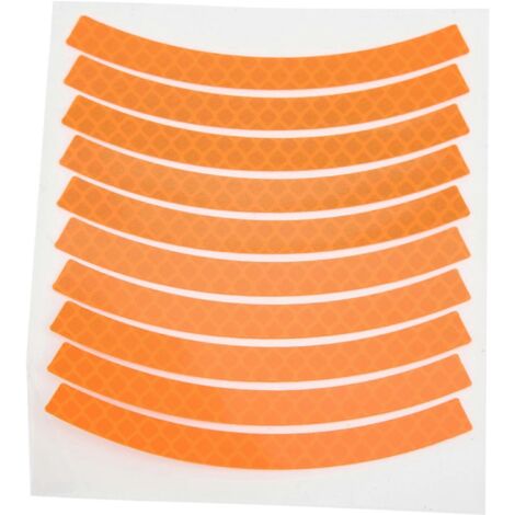 10 autocollants réfléchissants imperméables pour jantes de vélo, ruban adhésif décoratif de sécurité pour vélo (orange)