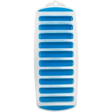 10 bacs à glaçons en silicone - Base souple - Démoulage facile - Pour le sport et les bouteilles d'eau, whisky, cocktail - Bleu