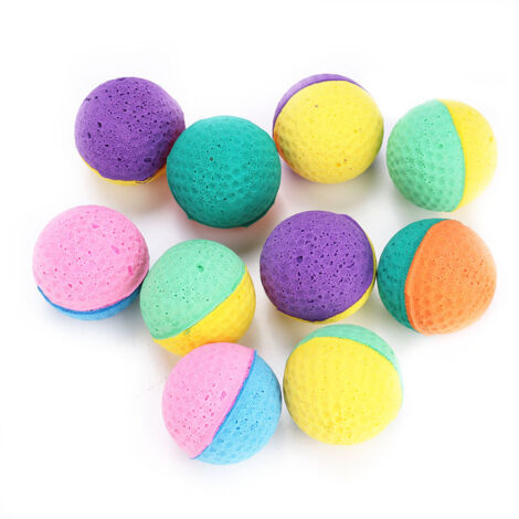 10 balles en latex colorées pour chatons - Jouet interactif pour chats (lot de 10)