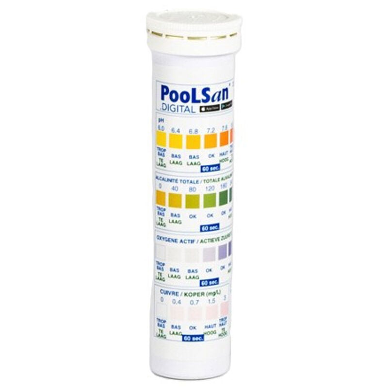 Poolsan - bsi - Bandelettes De Test - Mesure La Qualité De l'Eau - Test PooLStrips - Piscine Et Spa - 4 en 1 - 25 Bandelettes