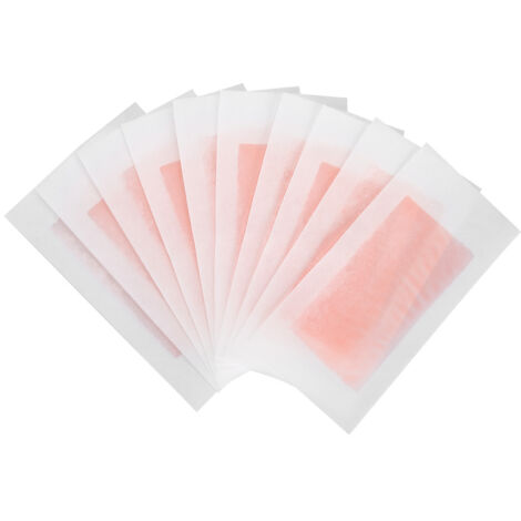 10 Bandes de Cire Épilatoire Rose pour Visage, Jambes et Corps