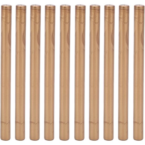 10 bâtons de cire à cacheter sans fumée, flexibles et pratiques pour lettres, cartes et manuscrits - Or laiton antique (10 pièces)