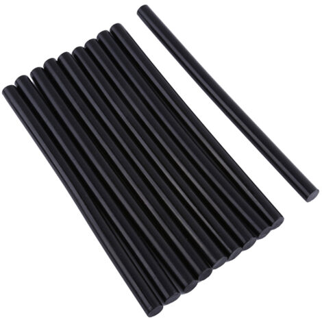 10 Bâtons de colle noirs 7mm 11mm pour pistolet à colle chaude - Projets créatifs et réparations (20cm)