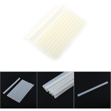 10 Bâtons de colle thermofusible transparents 7mm/11mm pour pistolet à colle, 20cm de longueur, parfaits pour bricolage et projets créatifs.