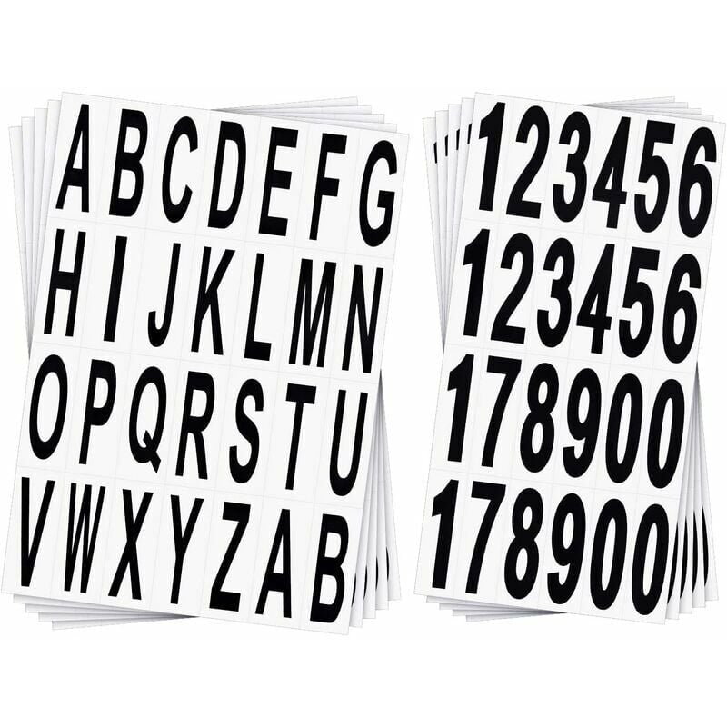 10 Bögen Briefkasten-Buchstaben-Nummern-Aufkleber, schwarze Vinyl-Alphabet-Nummern-Aufkleber für Zuhause, Wohnung, Adresse, Fenster, Tür, Auto, lkw | 06286534829438 10 Bögen Briefkasten-Buchstaben-Nummern-Aufkleber, schwarze Vinyl-Alphabet-Nummern-Aufkleber für Zuhause, Wohnung, Adresse, Fenster, Tür, Auto, lkw | 06286534829438