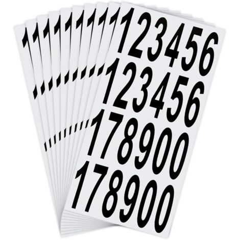 10 Blatt Briefkastennummernaufkleber, wasserfeste Briefkastenaufkleber, Hausaufkleber, Türaufkleber, Hausnummern, für den Innen- und Außenbereich (7,5 cm)