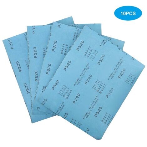 10 Blatt Nass-/Trockenschleifpapier der Körnung 320 zum Polieren von Schmuck und Oberflächen
