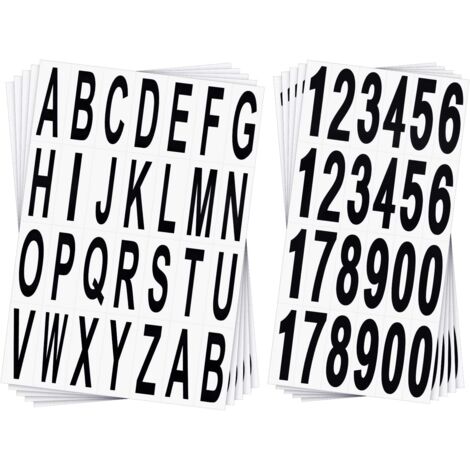 10 Blatt Nummernaufkleber, Briefkastenbuchstaben, schwarze Vinyl-Alphabet-Nummernaufkleber für Zuhause, Wohnung, Adresse, Fenster, Tür, Auto, LKW