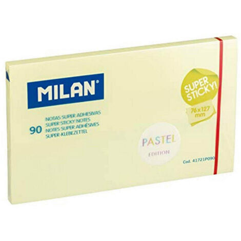 10 Blocchi da 90 Fogli Super Adesivi Giallo Pastello 76x127mm Milano.