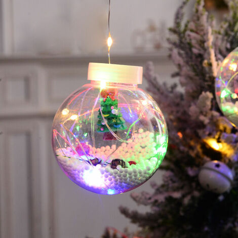10 bolas de luces de hadas LED decoración de luces para árbol de Navidad jardín Patio balcón luz de bola de Navidad colorida enchufable (B)