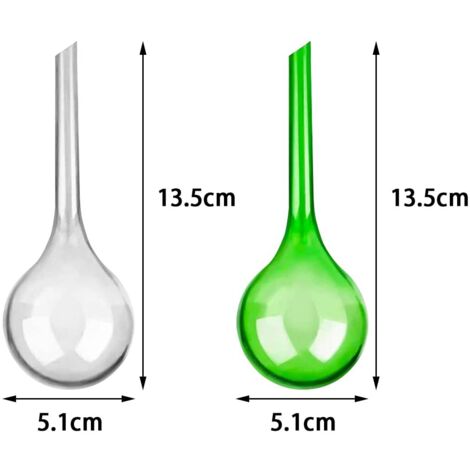 10 bolas de riego para plantas, riego automático por goteo, sistema de riego para plantas de interior y exterior (verde y transparente)