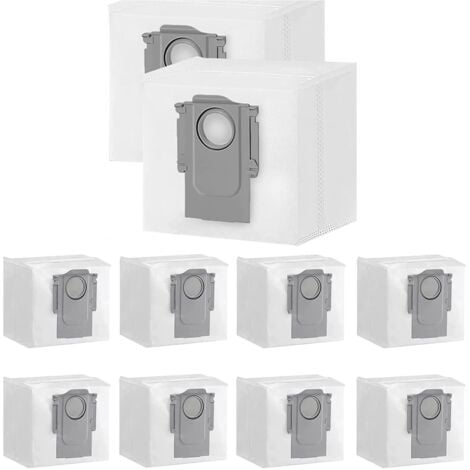 ALOVEZ 10 bolsas de polvo para aspiradora robot Xiaomi Roborock S7 Max Ultra / S7 Pro Ultra / Q7+ / Q7 Max+ / Q5+. Bolsa de repuesto desechable de gran capacidad de 3 l, filtro, cepillo, paño de repuesto, ju
