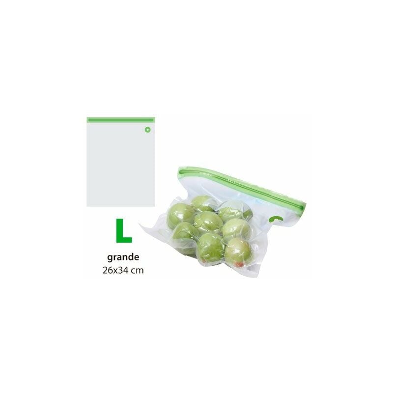 

TMVAG274 Kit de 10 bolsas zip para envasar al vacío reutilizables tamaño L Aura Fresh - Tm Electron