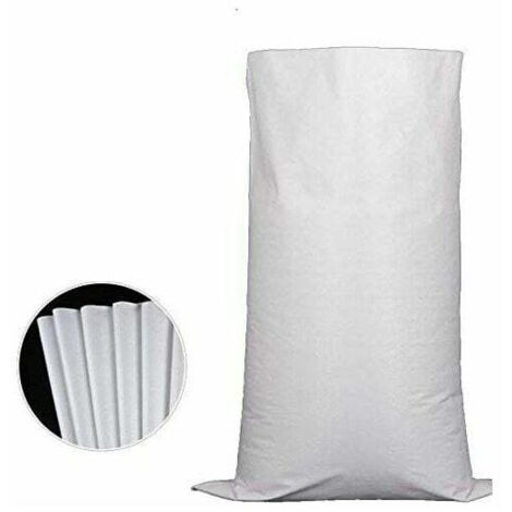 10 bolsas para escombros, bolsas tejidas blancas de 60 x 100 cm, bolsas de escombros de gran capacidad, para logística y transporte, materiales de construcción o residuos de jardín.