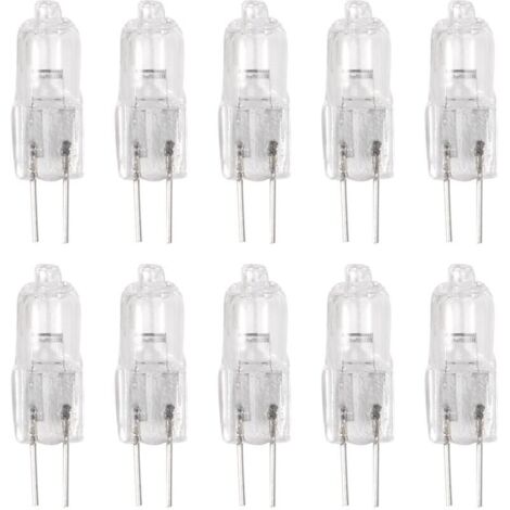 10 bombillas halógenas G4 de 12 V y 35 W, luz blanca cálida, con clavijas.