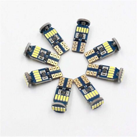 10 bombillas LED T10-4014-15 para coche, 12 V, 2 W, blanco, 6000 K, para interior, maletero, matrícula y estacionamiento (CC).