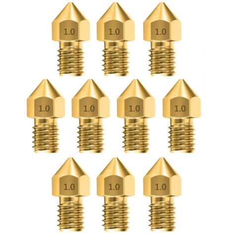 10 boquillas extrusoras de 1,0 mm para impresoras 3D Makerbot Creality CR-10 Ender 3 y Ender 5