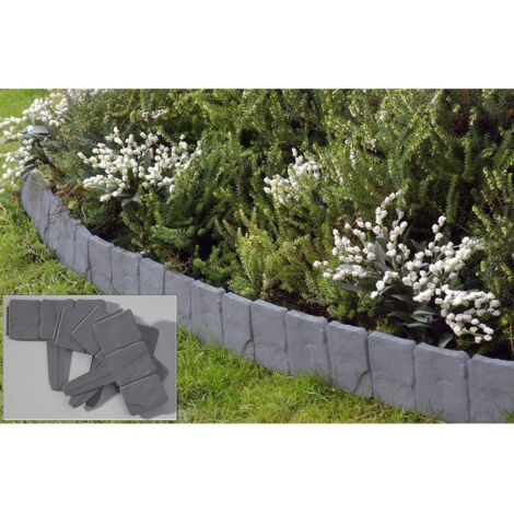 10 bordures imitation pavés (2.5 m) - Astuceo - Gris anthracite