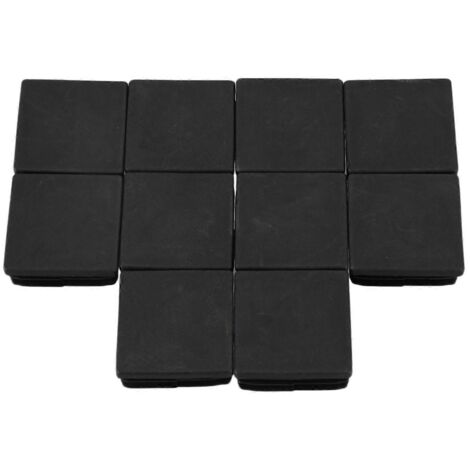 10  Bouchons d'extrémité carrés en plastique pour tubes, inserts de tubes 38 mm x 38 mm
