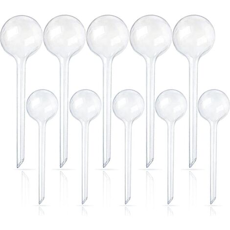 10 boules d'arrosage transparentes pour plantes - Système d'irrigation automatique en plastique avec compte-gouttes pour fleurs et jardin aquatique.-AquaForge