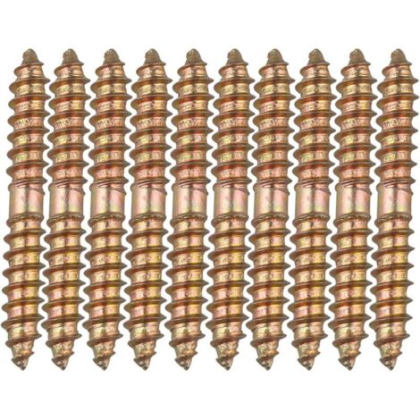 10 boulons de fixation pour meuble Cheville - M6 x 50 MM à tête double extrémité - Bois à bois