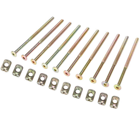 10 Boulons M6 Acier 120mm avec Écrous pour Assemblage Meuble