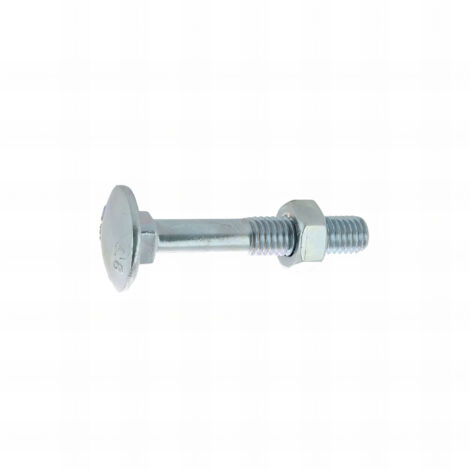10 Boulons tête ronde collet carré DIN603/555 acier zingués blanc diamètre 8,0 mm - Longueur 80 mm mm - Diamètre 8 mm