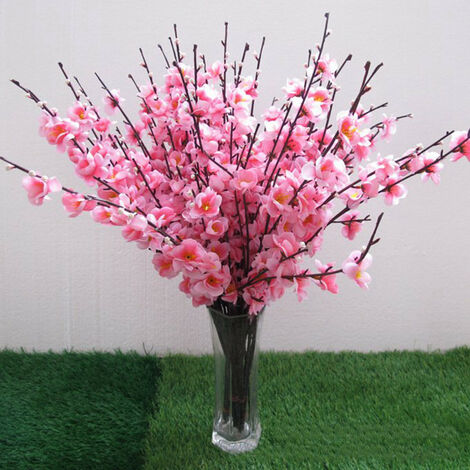 10 bouquets de fleurs artificielles roses de fleurs de pêcher décoration de bouquet de prune de cerisier 53cm