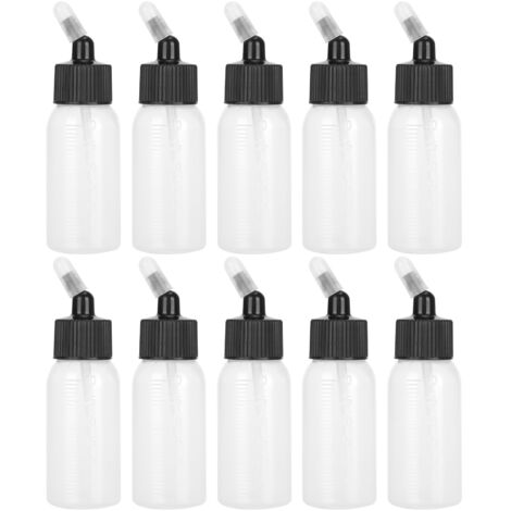 10 bouteilles aérographe 30ml anti-corrosion pour pigments avec pistolet à siphon double action