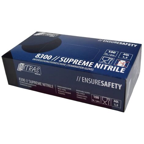10 Boxen Nitril-Einweghandschuh Nitras® 8300 SUPREME NITRILE, ungepudert Größe XL