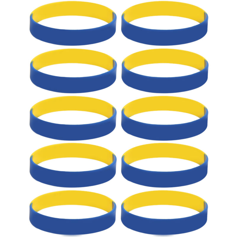 10 Bracelets en Caoutchouc Ukraine pour Supporters - Hommes Femmes