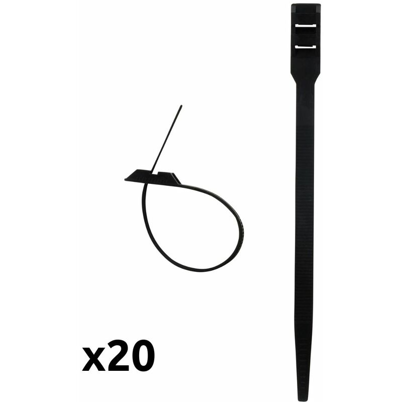

20 bridas para cables 9x180mm negro - Zenitech