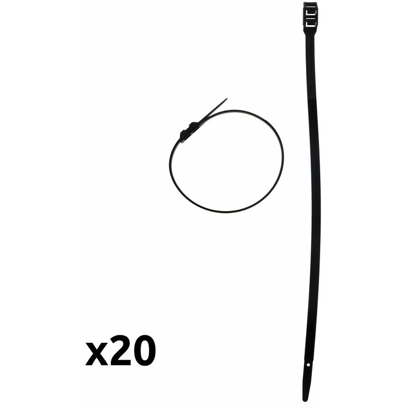 

20 bridas para cables 9x350mm negro - Zenitech