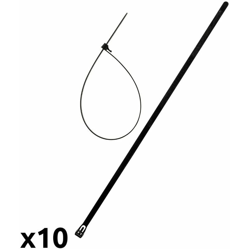 

10 bridas reutilizables para cables 7,6x370mm - Zenitech