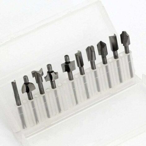 10 brocas de fresado HSS con vástago de 1/8" y 3 mm para grabado en madera, para herramientas rotativas Dremel. Brocas de fresado para grabado en madera DIY.